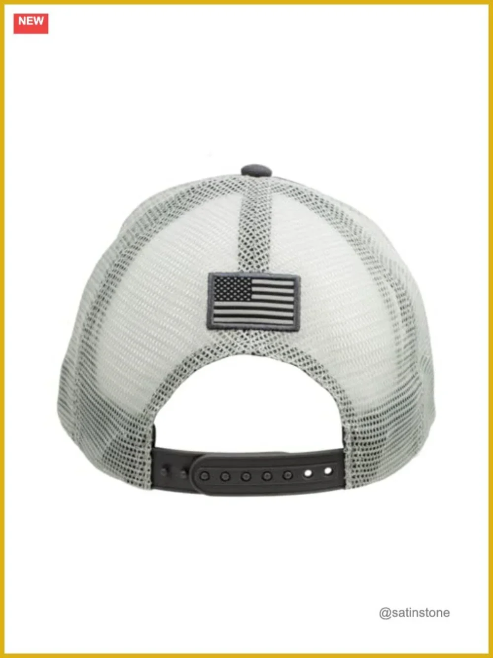 Unisex Mark Woven Patch Adjustable Breathable Mesh Trucker Hat with Snap Closure